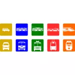 सार्वजनिक परिवहन pictograms ड्राइंग वेक्टर
