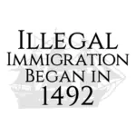 Illustration of sign with wording on illegal immigration