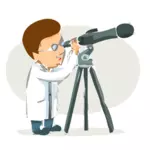 Scientist with binoculars