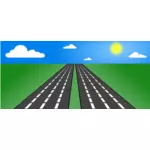 Illustration vectorielle de route ouverte