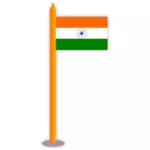 Bandera de India en un poste