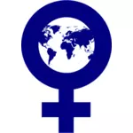 Vektor-ClipArts von Frauen, die von der Erde-Zeichen