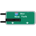 صورة متجهة لعلامة الطريق السريع بين الولايات مع شاشة LED