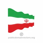 Waving bandiera vettoriale iraniana