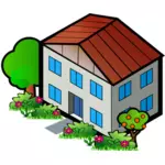 Clip-art vector da casa de telhado vermelho