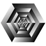 Tekening van de roterende kubus optische illusie