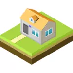 Illustration vectorielle de jaune toit maison