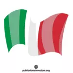 Italienische wehende Flagge