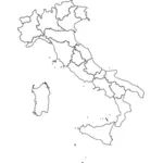 Italienska regionala kartan vektor