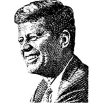 Desenho vetorial de retrato Presidente J. F. Kennedy