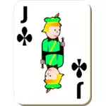 Jack klubů herní karta vektorové ilustrace
