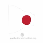 Japanin vektorilipun heiluttaminen
