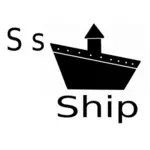 S for ship vector image