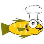 Chef-kok vis vector afbeelding