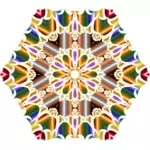 Vector clip art of hectagonal neon flower