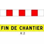 Ilustrasi vektor akhir konstruksi Perancis lalu lintas tanda