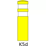 Vector illustration of yellow self-lifting traffic beacon