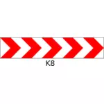 Travaux routiers sécurité poteau horizontal couleur dessin vectoriel