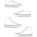 Keds schoenen en laarzen vector afbeelding
