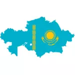 Carte et drapeau de Kazakhstan