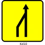 左的车道减少道路标志牌上写在法国向量剪贴画
