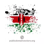 Vlag van Kenia in inkt splatter vorm