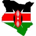 케냐 지도 및 플래그