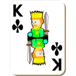 Kungen av klubbar gaming kort vektorritning