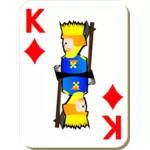 Король бубен игровых карт векторное изображение