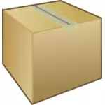 Uma caixa de papelão embalagem com fita segurando fecha imagem vetorial