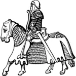 Gepantserde knight en paard