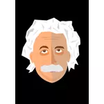 Albert Einstein in zwarte achtergrond