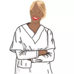 Vector bildet av blond medisinsk sykepleier