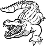 Dibujo del arte de línea manchada cocodrilo vectorial
