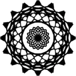 Černý grafický symbol jako Mandala