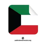 Bendera Kuwait persegi stiker