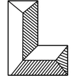 Budova ve tvaru L střešní vektorový obrázek