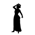 Dame met hoed silhouet