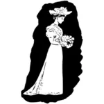 Dame mit Blumenstrauß