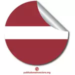 Latvian flag in round sticker