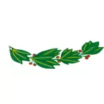 Laurel branch with red berries vector drawing