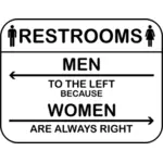 Links und rechts Toiletten