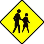 大人の交差点の警告サイン ベクトル画像