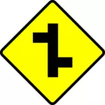 Znak drogowy skrzyżowanie wektor obrazu