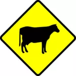 牛の交差点の警告サイン ベクトル画像