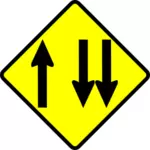 Overtaking lane caution sign vector image