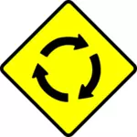 Kreisverkehr Vorsicht Zeichen Vektor-Bild