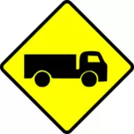 Hati-hati truk tanda vektor gambar