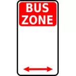 Bus zone verkeer bord vector afbeelding