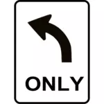 Svänga vänster trafik tecken vektorbild